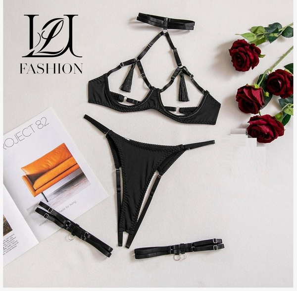 Bow Tie Open Bust Lingerie