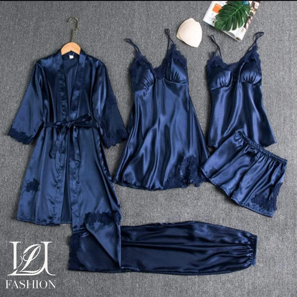 Luxury 5-Piece Satin Pajama Set
