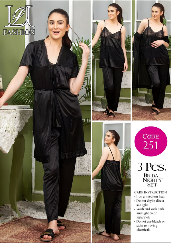 Silky 3-Piece PJ and Robe Lounge Set